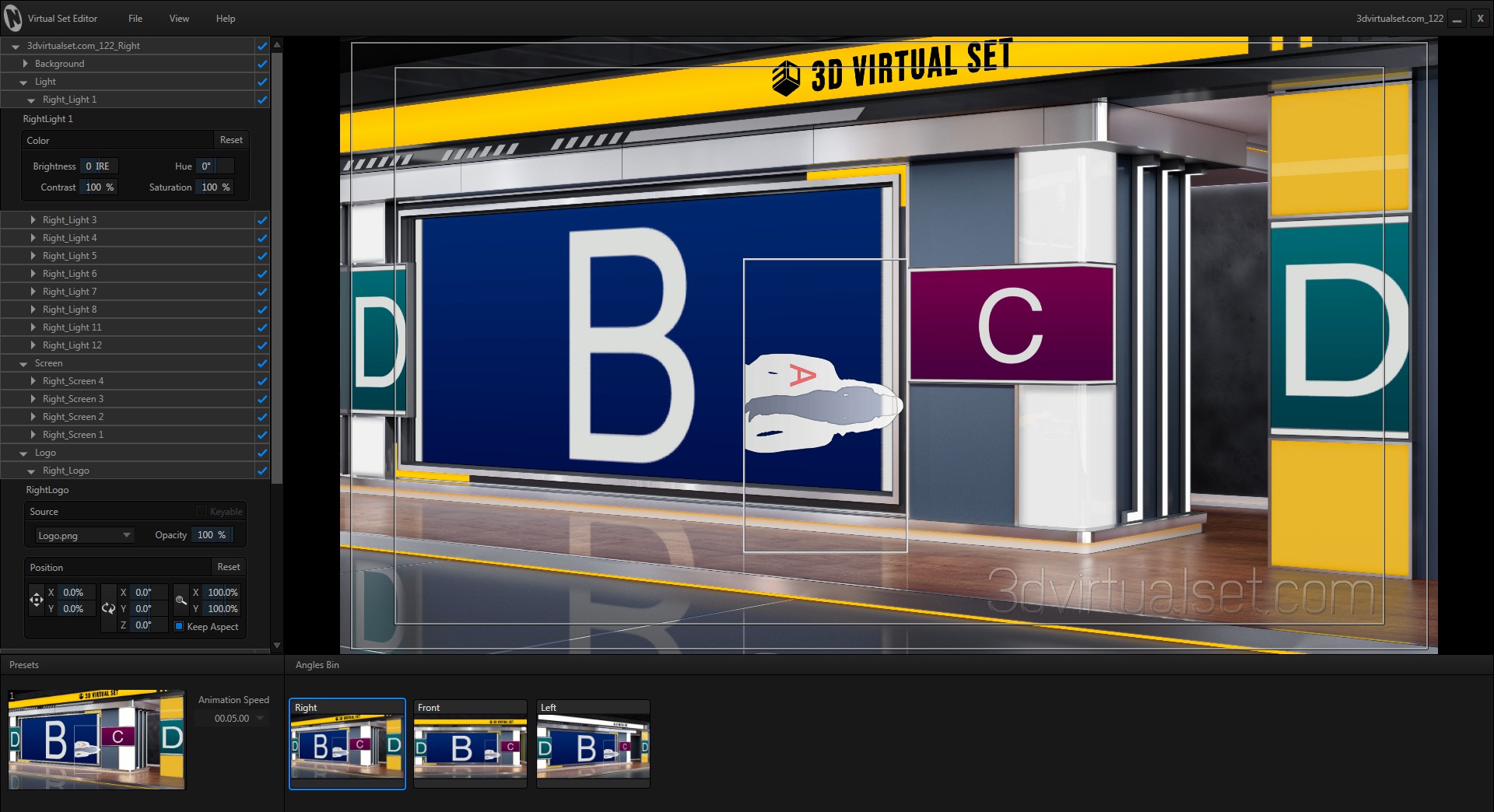 Virtual Set 122 for NewTek TriCaster Virtual Set Editor Templates